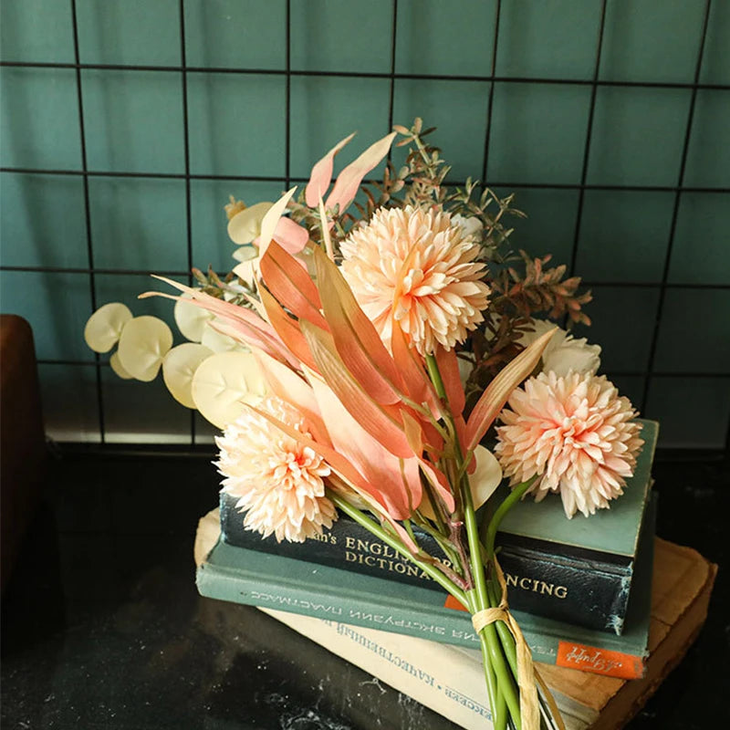 Champagne Peony & Eucalyptus Silk Bouquet