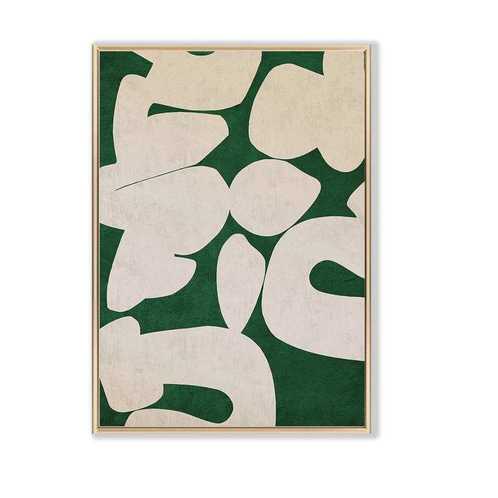 Verdant Forms Abstract Green & Cream