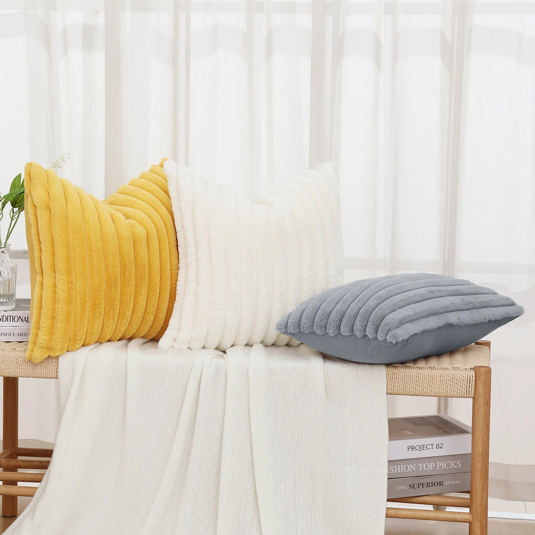 Ridge Plush Cushion Cover