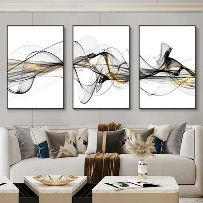 Flowing Ribbon Abstract – 3 Piece Wall Art Set
