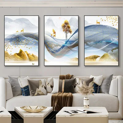 Flowing Ribbon Abstract – 3 Piece Wall Art Set