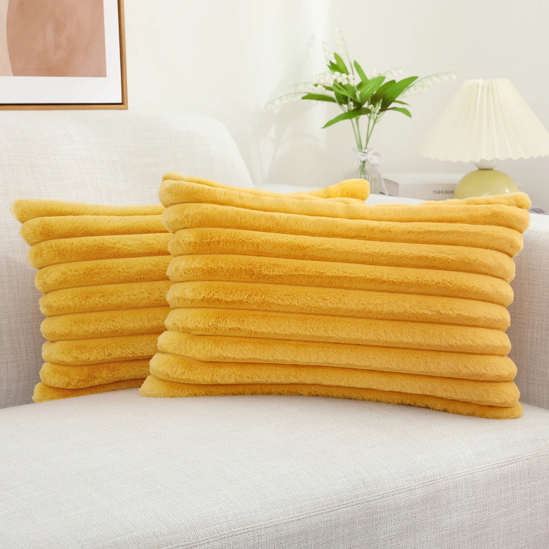 Ridge Plush Cushion Cover