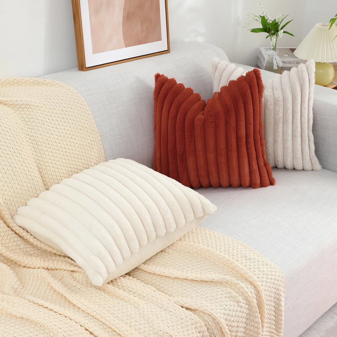 Ridge Plush Cushion Cover