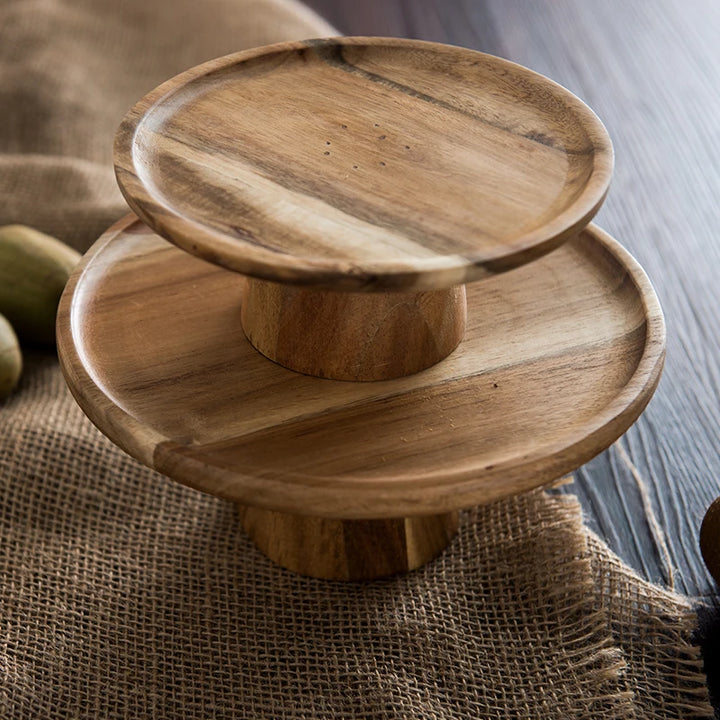 Wooden Pedestal Tray