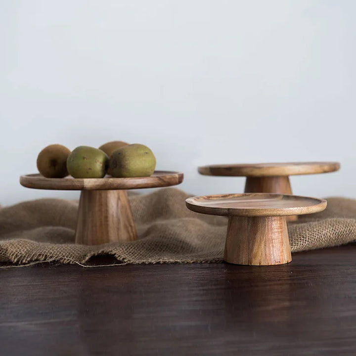 Wooden Pedestal Tray