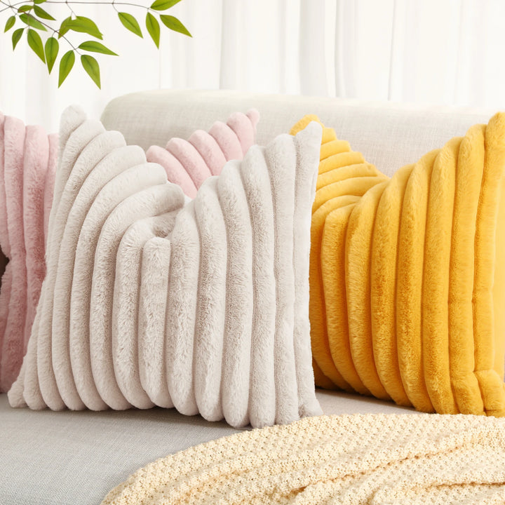 Ridge Plush Cushion Cover