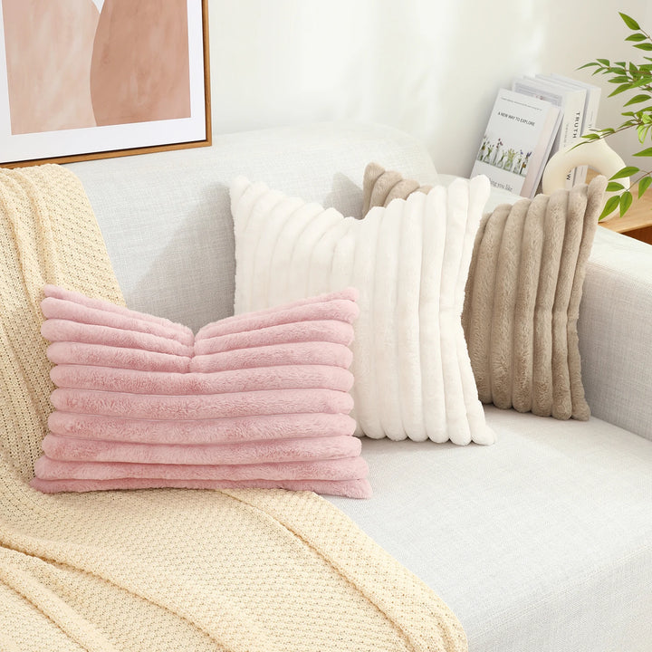 Ridge Plush Cushion Cover