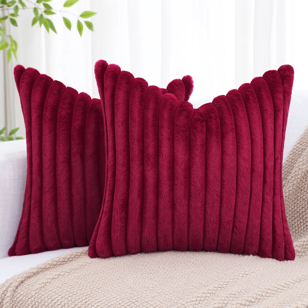 Ridge Plush Cushion Cover