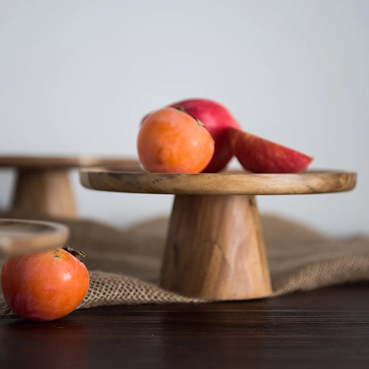Wooden Pedestal Tray