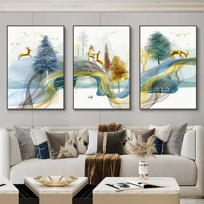 Flowing Ribbon Abstract – 3 Piece Wall Art Set