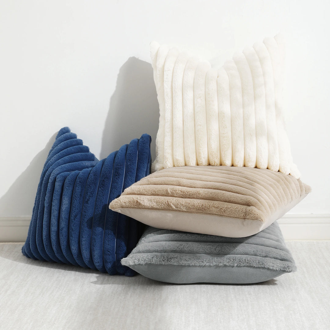 Ridge Plush Cushion Cover