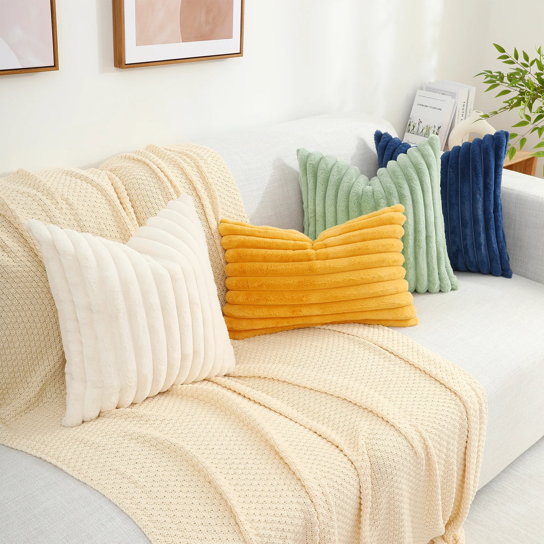 Ridge Plush Cushion Cover