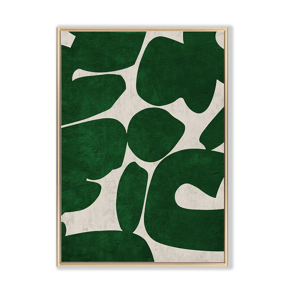 Verdant Forms Abstract Green & Cream