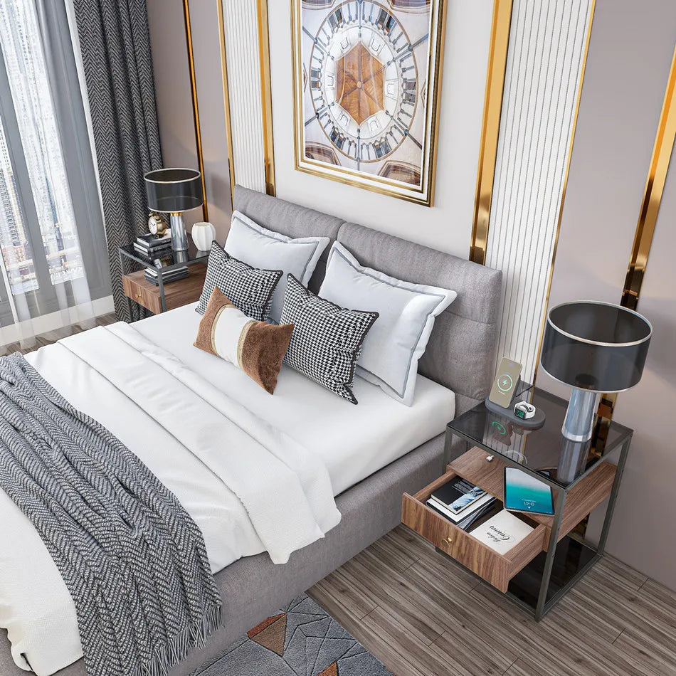 Oslo Glass-Top Side Table