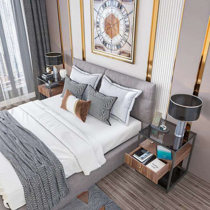 Oslo Glass-Top Side Table