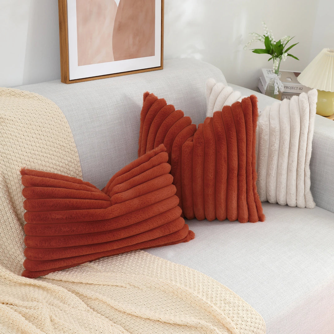 Ridge Plush Cushion Cover