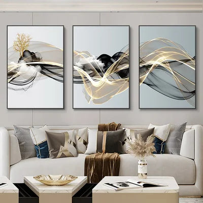 Flowing Ribbon Abstract – 3 Piece Wall Art Set