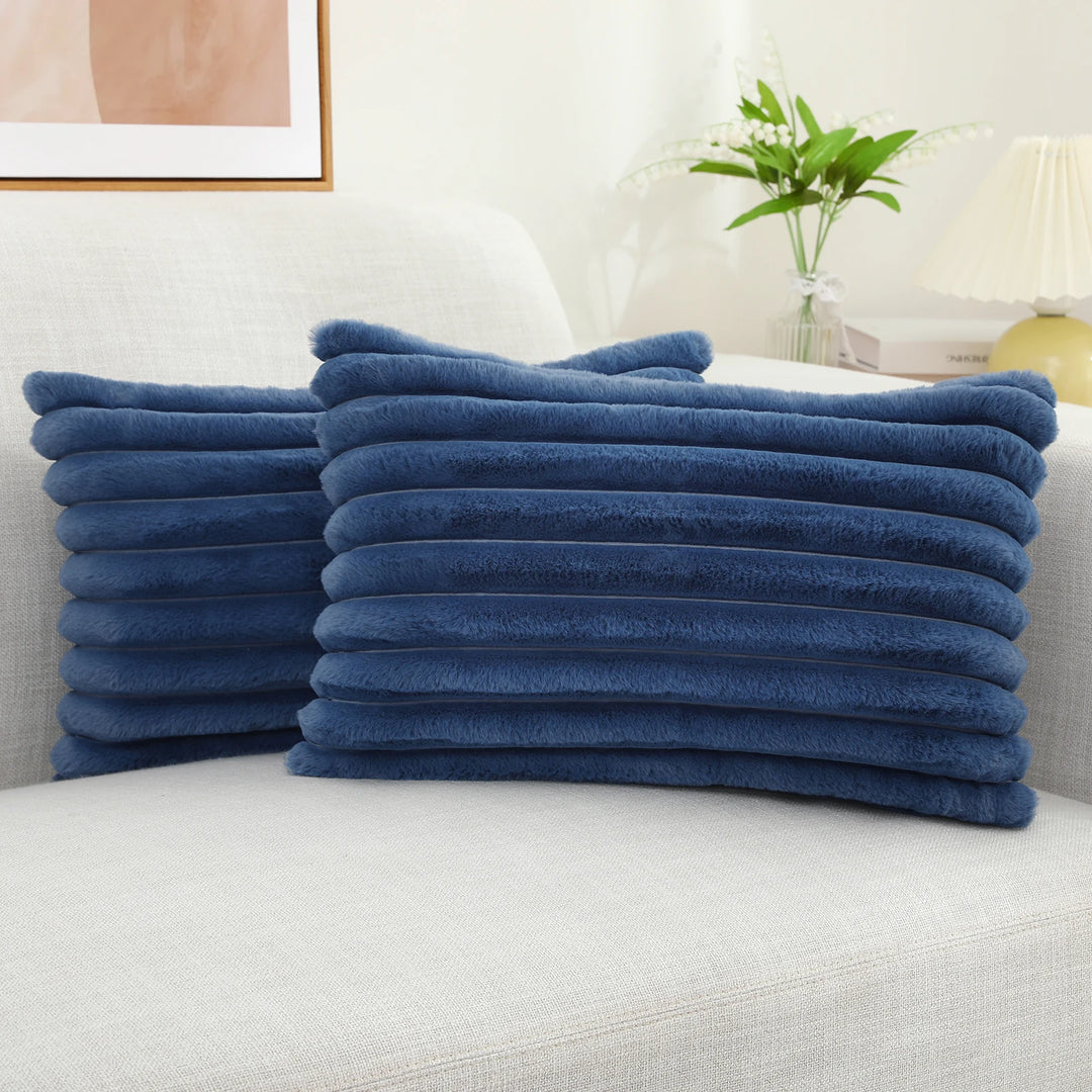 Ridge Plush Cushion Cover