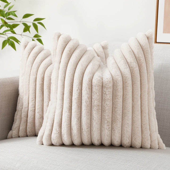 Ridge Plush Cushion Cover