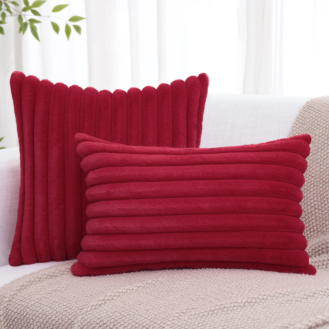 Ridge Plush Cushion Cover