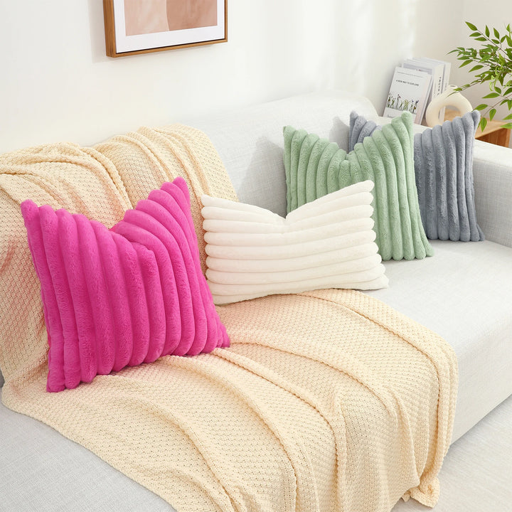 Ridge Plush Cushion Cover